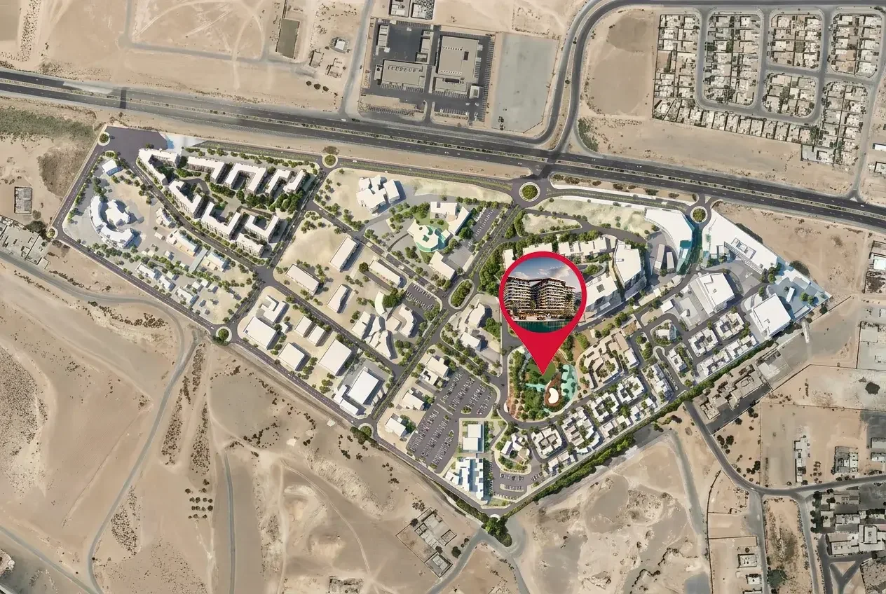 Illustrated location of Uptown Muscat within the surrounding masterplan